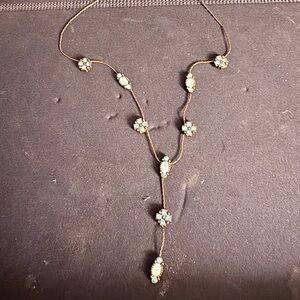 Bronze and Blue Gem Necklace